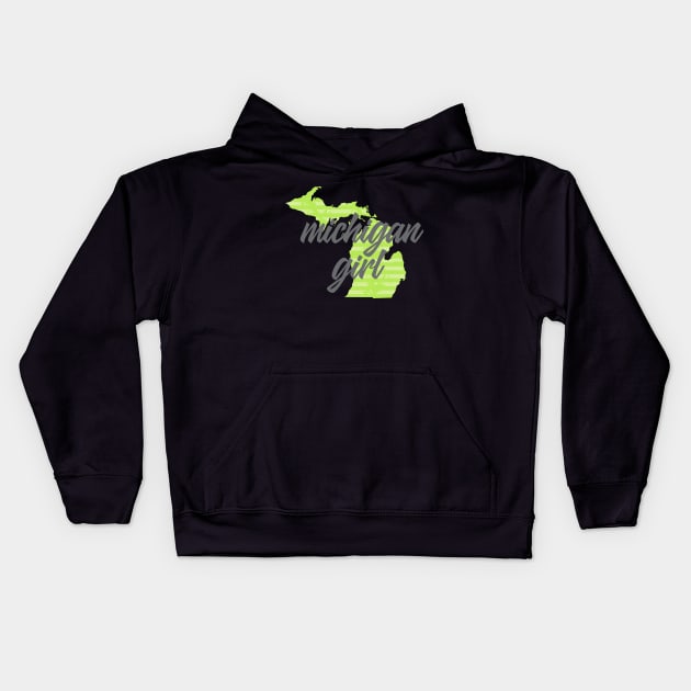 Michigan Girl Kids Hoodie by Dale Preston Design